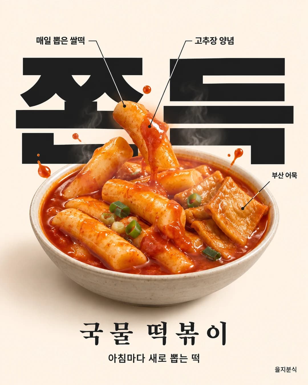 메뉴 포스터 · 소리말과 맞물린 음식 미리보기