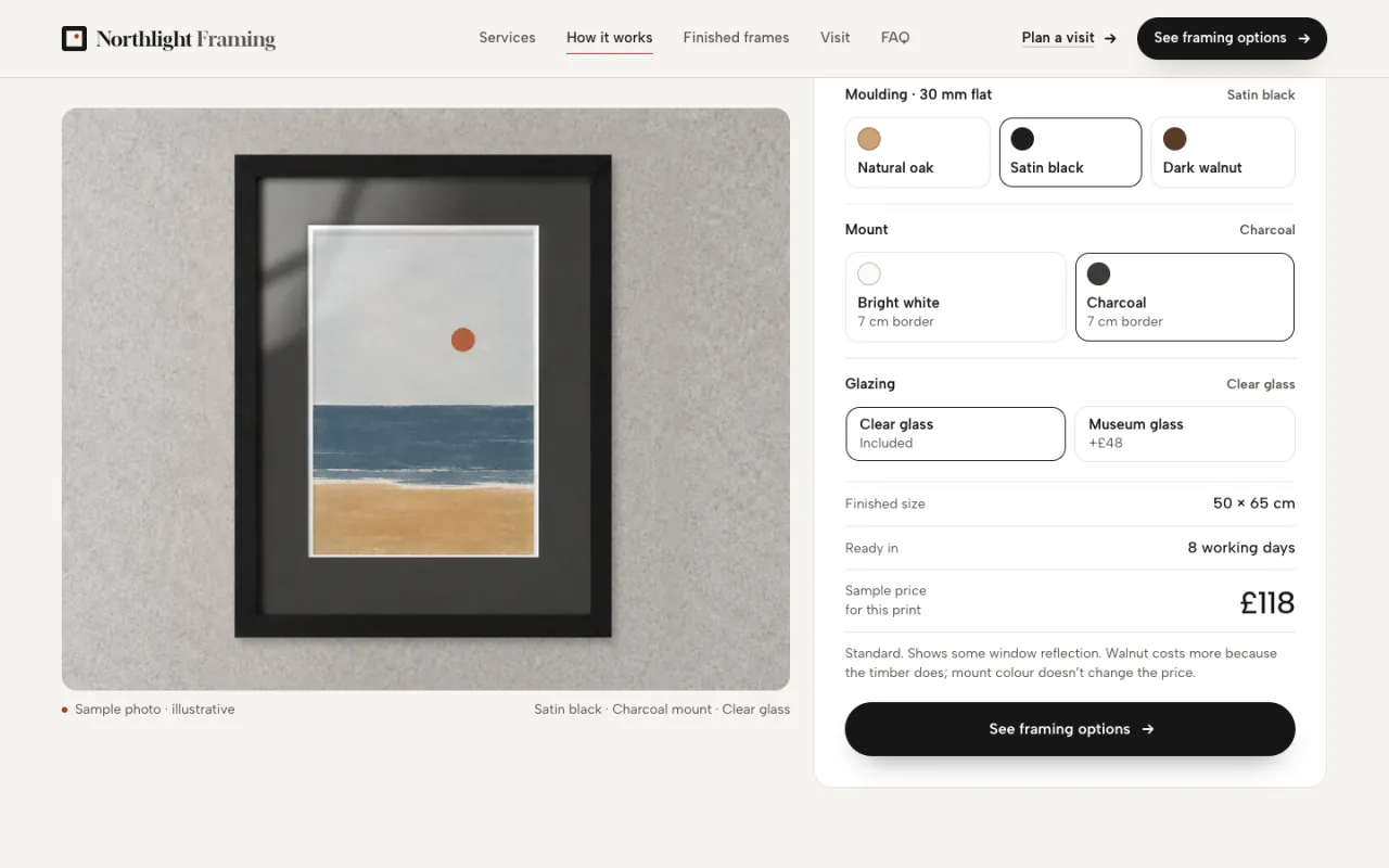 Northlight Framing Options 섹션